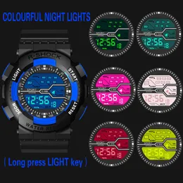 Mäns Klocka Lysande LED Digital Sport Resin Ring 30m Vattentät PU Strap Wristwatch Relogio Masculin