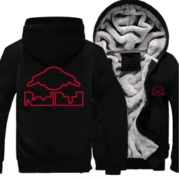 F1 팀 남성 후 까마귀 가을 겨울 남성 패션 플리렉 패딩 풀 오버 스트리트웨어 Zip 코트 따뜻한 후드 가드 스웨트 셔츠