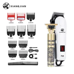 Xiangjian Electric Hair Clipper Man Man LCD Shaver Trimmer For Men Barber Profissional Barba Recarregável Máquina de corte 220712