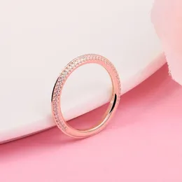 2021 Ny 925 Sterling Silver Rose Gold Me Pave Rings for Women Wedding Engagement Ring Fashion Jewelry Bague Femme Anillos 189679C01