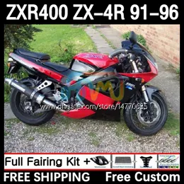 ABS BODYS KIT для Kawasaki Ninja ZX4R ZXR 400 CC 400CC 1991 1992 1993 1994 1995 1996 Cowling 12dh.61 ZXR-400 Bodywork ZX 4R ZXR400 91 92 93 94 95 96 Fairing Black Red