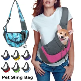 Träger Haustier Welpe Carry S/L Outdoor Travel Dog Umhängetasche Mesh Oxford Single Comfort Sling -Tasche Schultern Bag Inventar Großhandel Großhandel