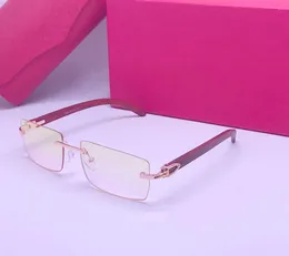 Erkekler Lüks Tasarımcı Güneş Gözlüğü Açık Moda Zonnebril Kadınlar Vintage Çerçevesiz Square Küçük Çıkarık Gözlük Anti-Yansıtıcı Optik Galsses Spectacles 9253