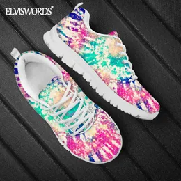 ELVISWORDS Neue Trend Mode Sneaker für Frau Mann Marke Design Tie Dye Print Sport Laufschuhe Jungen Mädchen Casual Flache schuhe G220610