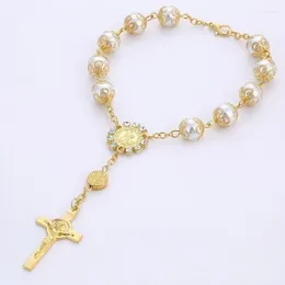 Link Chain DELYSIA KING Religious Ornaments Religion Catholic Communion Cup Gift Center Cross Rosary Bracelet Bead Fawn22