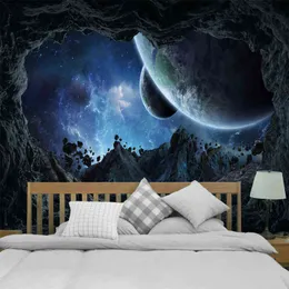 Göksel 3D duvar goblen duvar asılı ay galaksi psychedelic hippi goblen duvar battaniye dekor oturma odası dekorasyon halı j220804