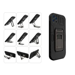 Multifunktionell magnetisk konsoltelefonfodral för iPhone 13 12 Pro Max Multi Angle Folding Stand Hybrid Armor stötsäker täckning Hårt skal