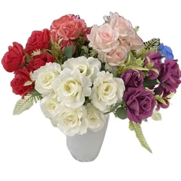ONE Faux Flower Spring Rosa 7 teste/mazzo Simulazione Rose Accessori in plastica per fiori artificiali decorativi per la casa di nozze