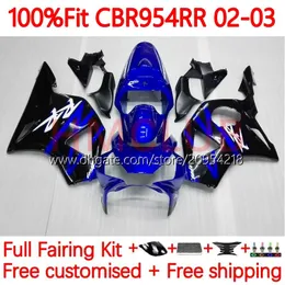 Injection Mold For HONDA CBR 954 900 RR CC CBR900 CBR954 RR 02-03 Body 116No.6 CBR 900RR 954RR 900CC CBR954RR 02 03 CBR954-RR CBR900RR 2002 2003 OEM Fairing blue black