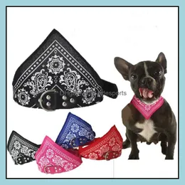 Pet Dog Bandana Scarf Neckerchief Banda Adjustable Triangle Collars Cat Puppy Accessories Printed Scarfs Drop Delivery 2021 Leashes Suppli