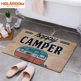 Cartoon Camper Carpet Bathroom Entrance Doormat Bath Indoor Floor Rugs Absorbent Mat Antislip Kitchen Rug for Home Decorative 220811