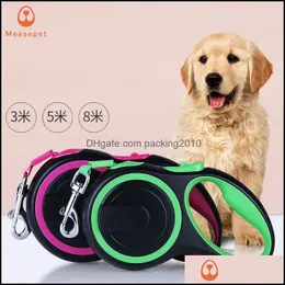 5m 8m Retractable Dog Leash Lead Husdjur Katter Valp Leash Matic Collar Walking För Små och Medium Drop Leverans 2021 Tillbehör Husdjur Home G