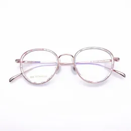 Modne okulary przeciwsłoneczne ramy bilety optyczne projekt marki 18k tytan retro spektakl kwiatowy różowy ramka Kobiety na receptę okulary okulary okulary