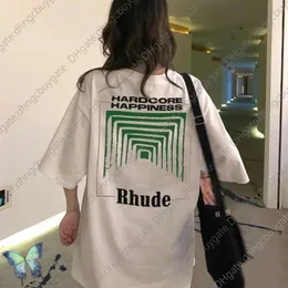 t Shirt Designer Vendi bene T-shirt kaki a maniche corte astratta in cotone oversize Rhude Tunnel di alta qualità di alta qualità