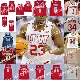 Neues maßgeschneidertes Basketballtrikot der Wisconsin Badgers NCAA College Nate Reuvers Brad Davison Tyler Wahl Ben Carlson Davis Lorne Bowman II Crowl King