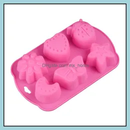 Baking Mods Bakeware Kitchen Dining Bar Home Garden Chocolate Mold Sile Diy 1Pcs 6 Holes Cake Molds Mousse With Moon Heart Butterfly Inse