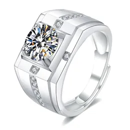 2ct 100% Moissanit Diamant Ring für Männer 18K Gelbgold Ehering Bridel Schmuck S925 Sterling Silber Großhandel GRA