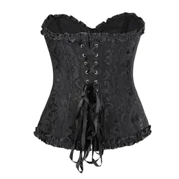 Kvinnor Sexig snörning Korsett Bustier Top Corset Boned midjetränare Body Shaping Slimming Clothing Plus Size Underwear