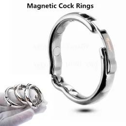 Metalowy pierścień pierścienia krążki regulowane 5 rozmiaru Pochwa magnetyczna Związek Mężczyzna Obrzezanie V Typ penis Seksowne zabawki dla mężczyzn