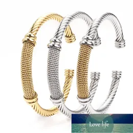 Bangle Cable Rope سوار مفتوح العضوية الفولاذ المقاوم للصدأ الحبال C- نوع قابل للتعديل للجنسين بقعة أساور