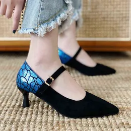 New Women Pumps Sweet Thick High Heels Women Shoes Sexy Office Pointed Toe Dress Work Pump Cute Shoes Ladies Footwear G220425