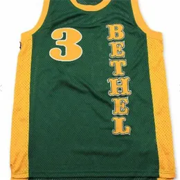 Nikivip Men Women personaliza qualquer nome qualquer número Younth Custom xxs-6xl Allen Iverson Bethel High School Green Basketball Jersey