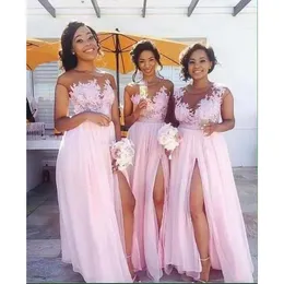 Vestidos informales Fiesta de boda elegante de encaje para mujeres 2022 Sexy sin mangas con un vestido de hendidura con techo de túnica larga africana
