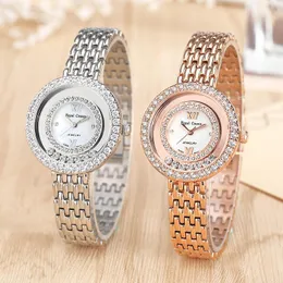 Нарученные часы Quartz Watch Женщины 316 Стальной ремешок розовый золото цвет Водонепроницаемый алмазоострятый циркон пряжка мода Женская тенденция GirlWristwatch