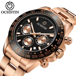 Relogio Masculino Ochstin Top Brand Luksusowy zegarek na nadgarstku Mężczyźni Rose Gold Stael Stael Waterproof Waterproof Watch Casual Sport Clock T200815