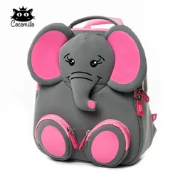 3D Szczęśliwy Elephant Model Szkoła Duże Wodoodporne Zoo Zwierzęta Design Mochila Infantil Moda Anti Lost Prezent Dla Maluch Dzieci Mały 220425