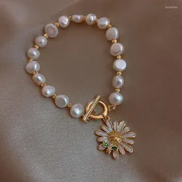 Bracelets de charme coreano Irregular Waterwater Pearl Flower Bangles para mulheres Jóias de moda do dia dos namorados Lars22