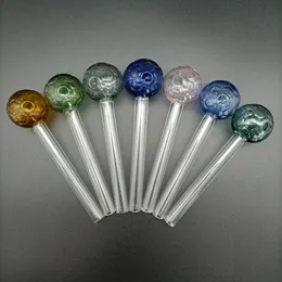 DHL Glass Oil Burner Pipe Ball OD 30mm Fotbollsdesign Tjock Pyrex Nail Reting Pipes Vattenhandtagrör
