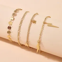Link Cadeia de ouro colorido boêmio tamel artesanal luminagem lantejoulas de lantejoulas conjuntos de mulheres 2022 pulseiras de corda acessórios de jóias retrô
