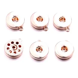 Silver Gold Metal 18mm Ginger Snap Button Base Pendant Charms för DIY Snaps -knappar Halsbandörhängen Halsband smycken Tillbehör