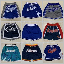 Shorts da baseball del team Bust Don Sport Wear Pants con tasca con cerniera blu bianca blu uomo di alta qualità ed alta qualità