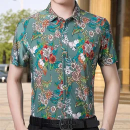 Camisas casuais masculinas estampadas colarinho virado de colar