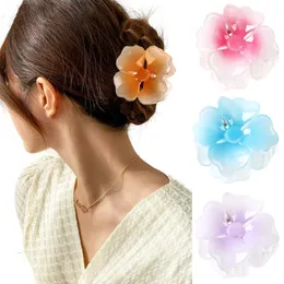 Gradient Color Sweet Hair Catch Summer Girl Cute Headwear Geometric Hairpin Bath Makeup Clip Hair Accessories