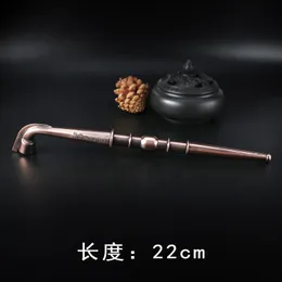 Antique copper metal hammer pipe smoking set filterable straight creative dry tobacco pole household traditional
