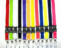 Överlevnadsarmband lanyards Kläder mobiltelefon lanyards nyckelkedja halsband arbete id kort hals mode rem anpassad logotyp svart för telefon 12 färger