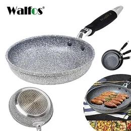 Walfos Patelnia Wok Non-Stick Skilet Kocioł Kuchenka Indukcyjna S Kuchenka Egg Gas Gas Home Garden 220423