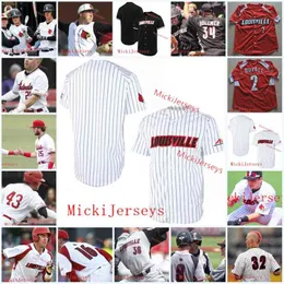 XFLSP 2022CallegeカスタムSville Cardinal Stitched Baseball Jersey 2 Corey Ray 17 Nick Solak 20 Drew Harrington 4 Adam Elliott Ben Bianco 11 Zeke