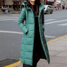 S6XL Plus Size Winter Women Down Jacket Plus Long Fashion Cotton Outwear Hoodie Parkas varma jackor Kvinnliga vinterrockkl￤der 201210