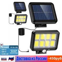 Cob Led Solar Energy Light Outdoor Pir Motion Sensor Impermeabile Wall Emergency Street Security Lamp per la decorazione del giardino J220531