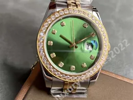 Men Watchs MP Maker Green Dial Dial 41mm Sapphire Two Tone Tone Automatico Jubilee Mechanical Asia 2813 Moving Out Orologio Diamond Bezel Orologi da polso
