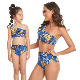 Damen Bademode Mama und ich Badeanzüge 2022 Sommer Mutter Tochter Familie Bikini Hawaii Strand Pool 2-teiliges Set Träger BadeanzugDamen