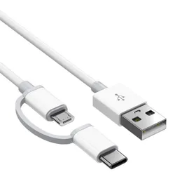 2 I 1 USB -kablar Mikro USB -typ C -kabel för Samsung S10 S4 S6 Huawei Xiaomi OnePlus Fast Charger Mobiltelefon