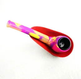 115mm mini silicone glass pipe colorful smoking pipes spoon portable high quality for retail or wholesale