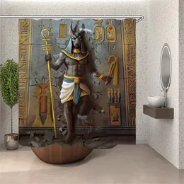 Estilo egípcio antigo Faraó Sacrifice Kobold Cortina de chuveiro à prova de vento Layout do banheiro Decoração de casa 220517