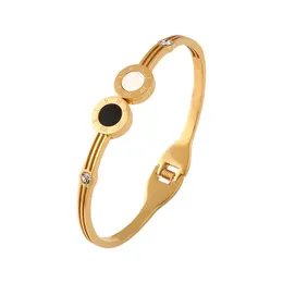 Charm Bracelets Trendy Gold Plating Bangle Bracelet For Woman Man 316L Stainless Steel CZ Inlaid Wedding Charming Jewellery GiftCharm Bracel