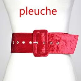 Gürtel Damen Taillenversiegelung Breite 5 cm 7 cm Stil Samtimitation Wildleder Breiter Gürtel Mode Mantel Dekoration 100-130 cm Pleuche RedBelts